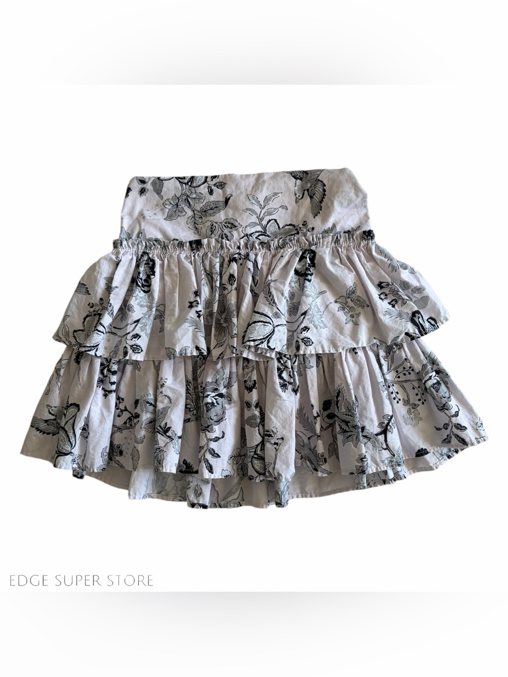 Arkitect Especia Pink Black Floral Tiered Ruffle Mini Skirt Women's Size 8